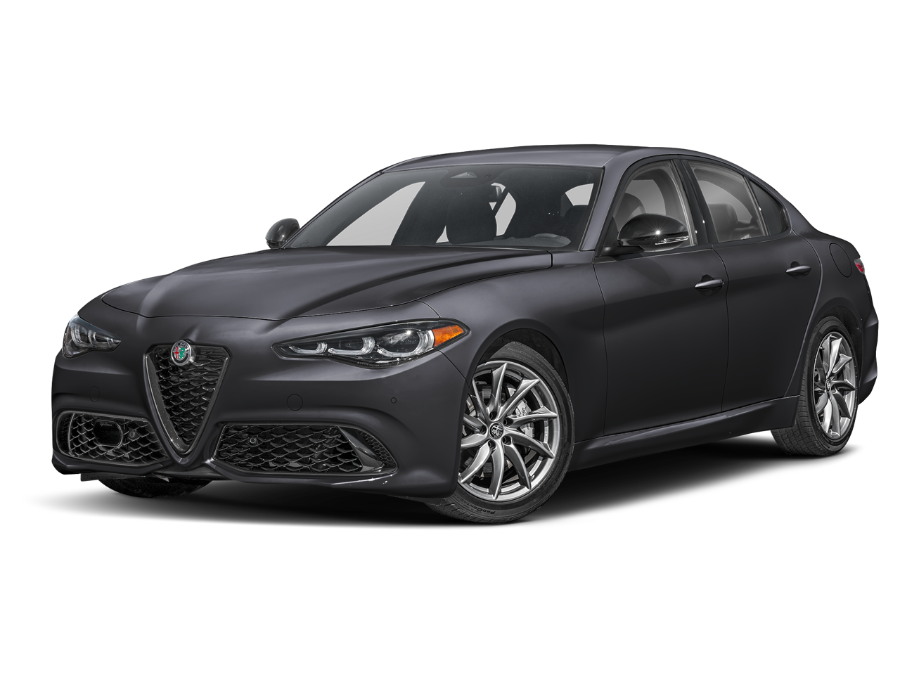 2025 Alfa Romeo Giulia GIULIA AWD in Vulcano Black Metallic Exterior Paint — front three-quarter view