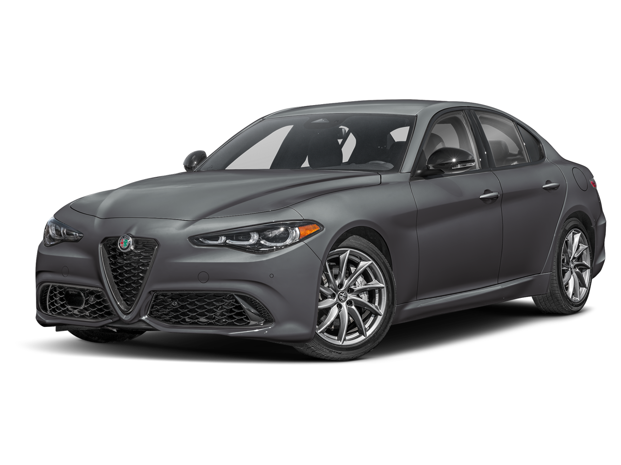 2025 Alfa Romeo Giulia AWD in Vesuvio Gray Metallic — front three-quarter view